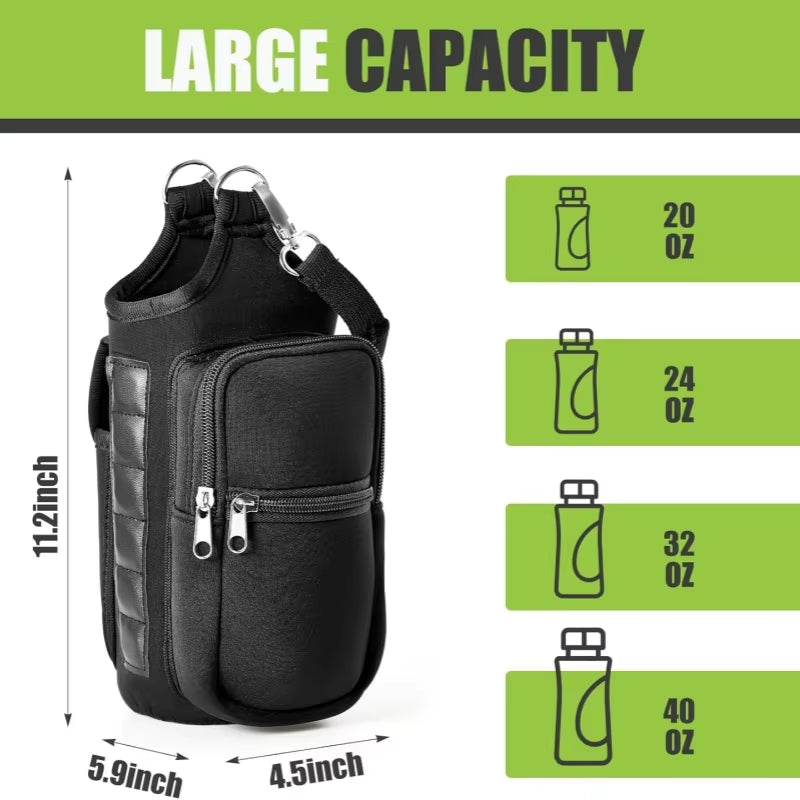 Ultimate Magnetic Water Bottle Holder with Phone Pocket & Shoulder Strap - Perfect for Gym Goers!