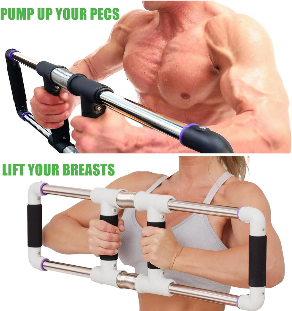 Push down Bar Machine - Chest Expander at Home Workout Equipment for Chest, Arm, Shoulder, Abs and Back - Portable Upper Body Trainer for Home, Travel or Outdoors